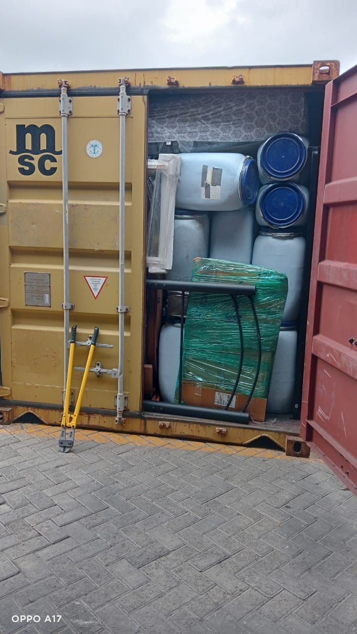 Fully loaded container with household goods arriving in Kenya